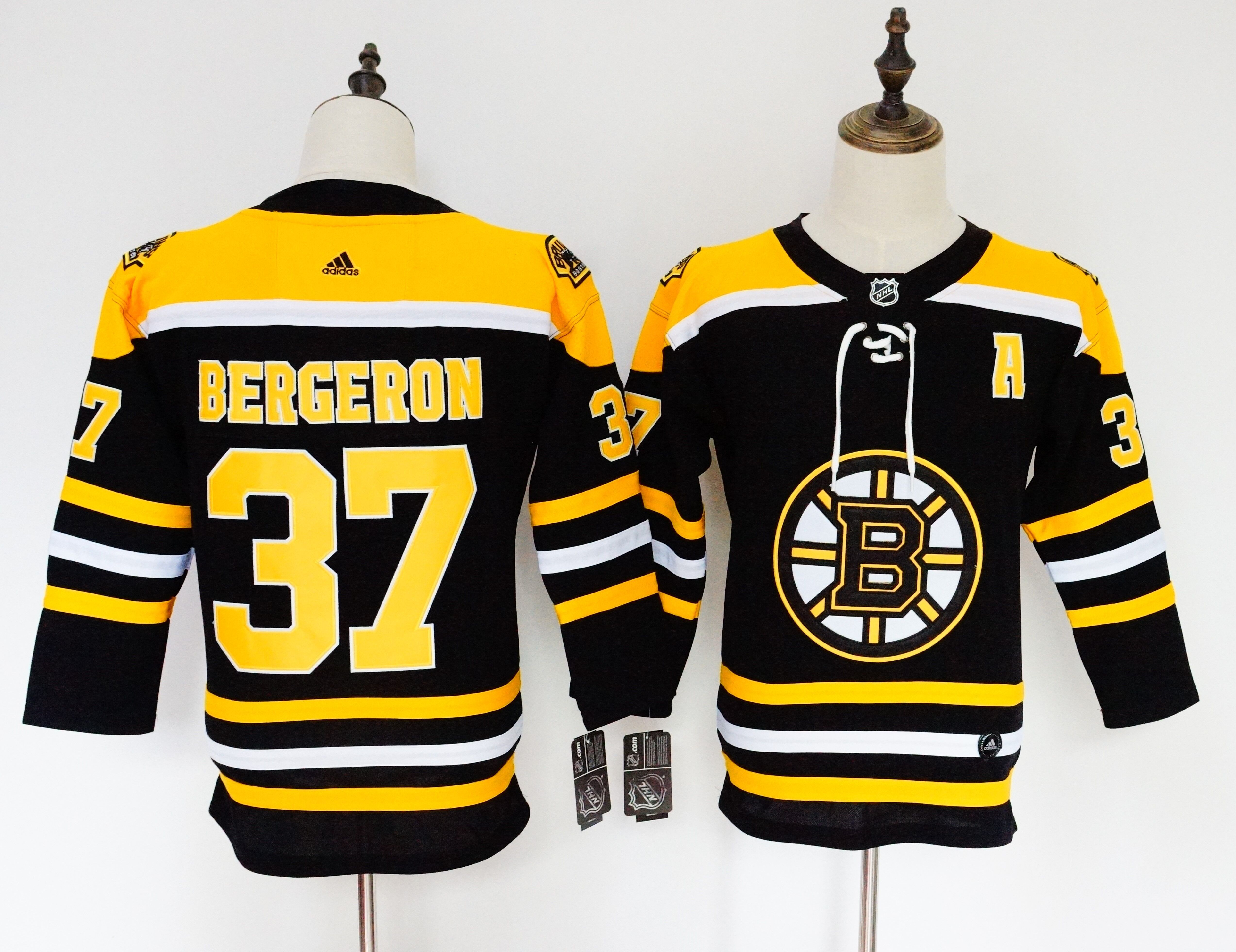 Women Boston Bruins #37 Bergeron Black Hockey Stitched Adidas NHL Jerseys